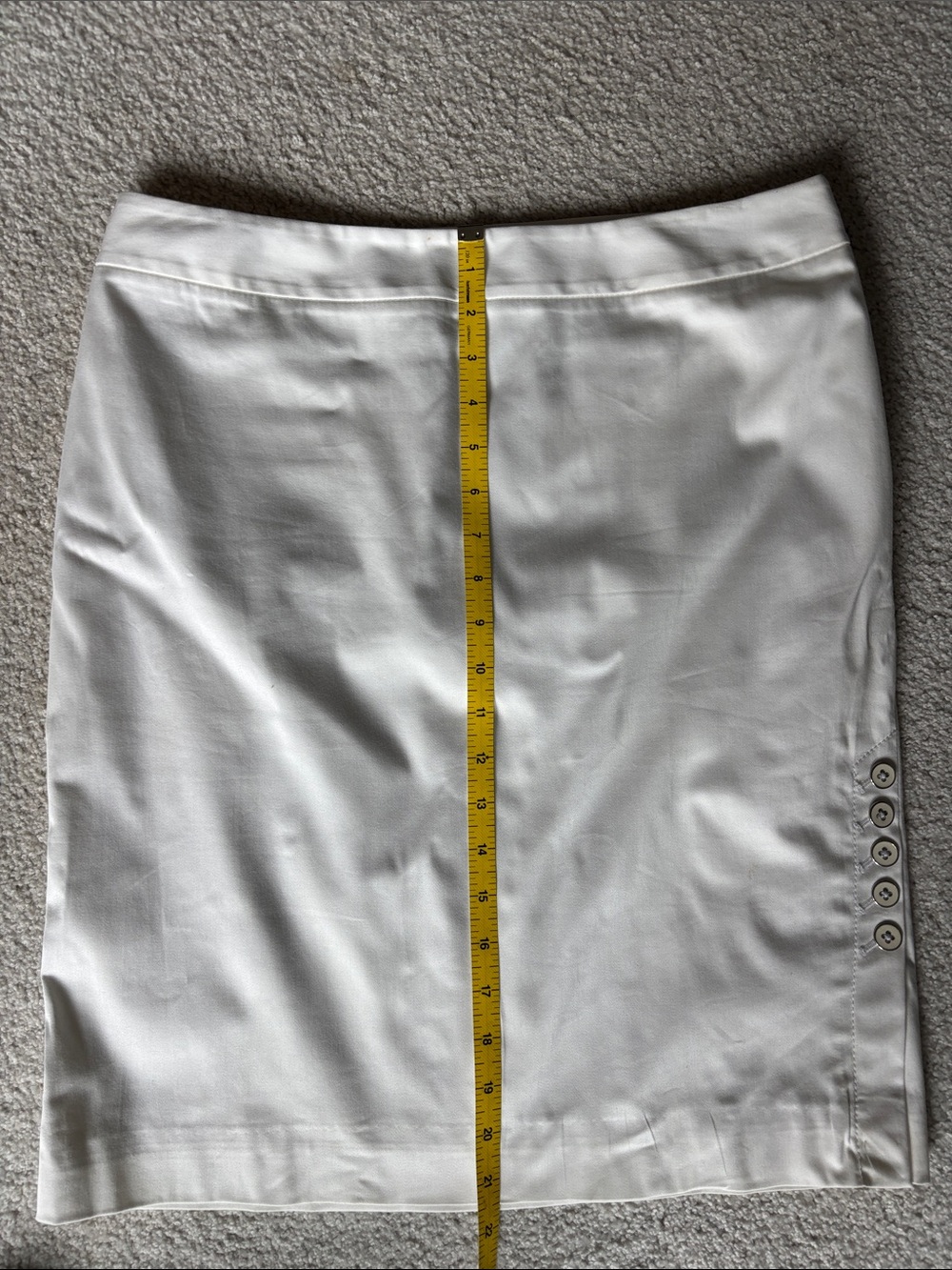 Women's White Button-Accent Pencil Skirt